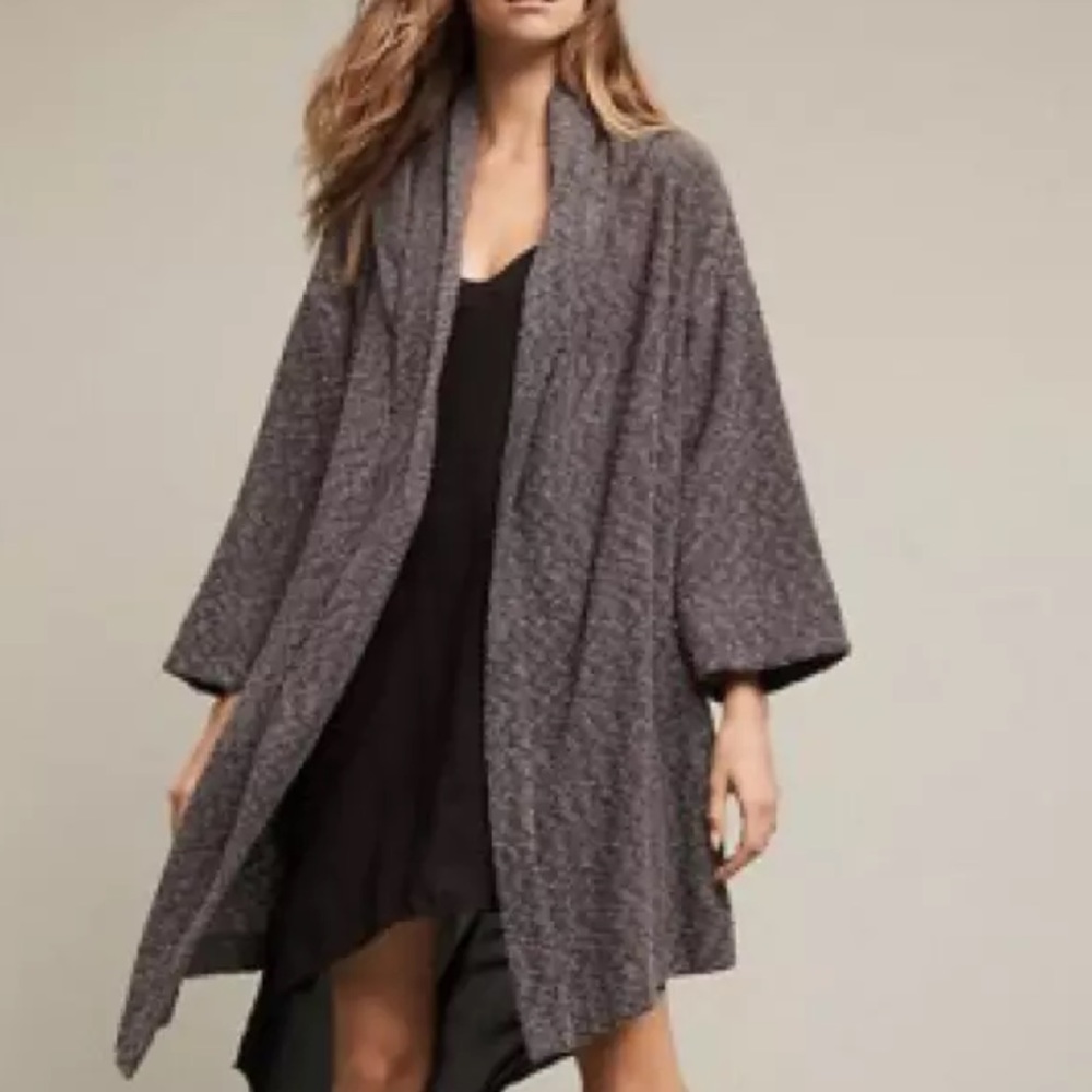 Anthropologie Gray and Gold Glitter Sweater